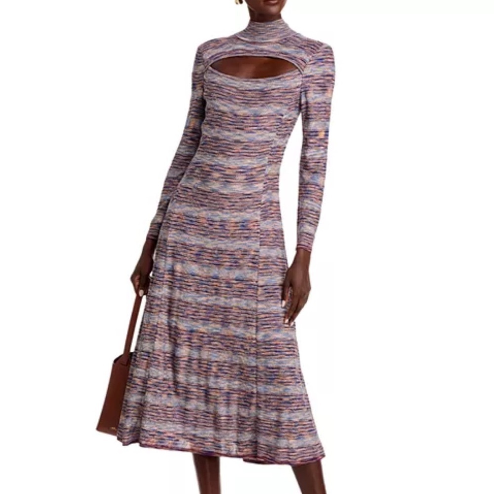 Misook Multicolor Long Sleeve Knit Dress